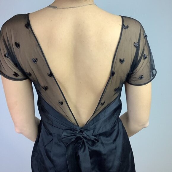 VERA WANG LAVENDER LABEL SILK TULLE SHEER BEADING DRESS - Picture 6 of 10